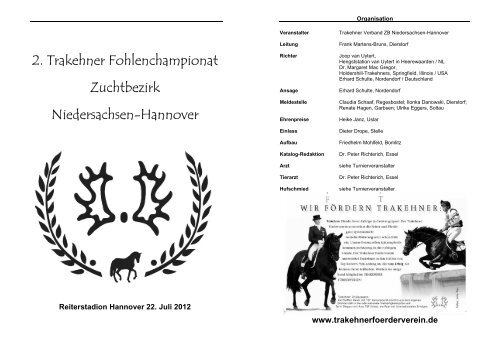 2. Trakehner Fohlenchampionat Zuchtbezirk ... - Peter Richterich