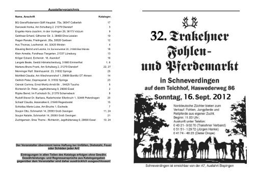 2. Trakehner Fohlenchampionat Zuchtbezirk ... - Peter Richterich