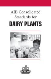 CS for Dairy Plants - American Institute of Baking