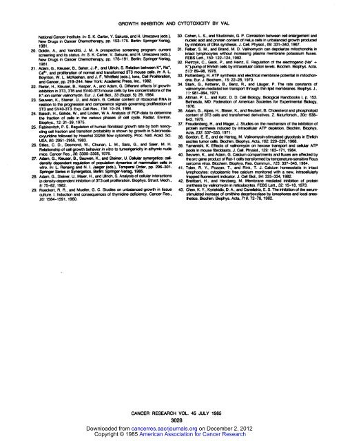 Selective Effects by Valinomycin on Cytotoxicity ... - Cancer Research