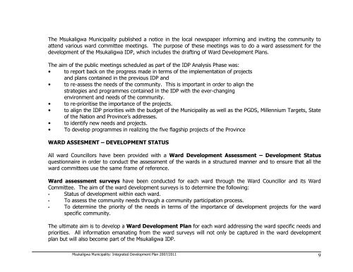 Msukaligwa Local Municipality 2008/09 - Co-operative Governance ...