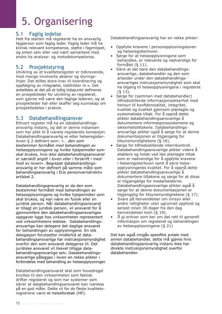 HÃ¥ndbok for medisinske kvalitetsregistre - Helse Nord