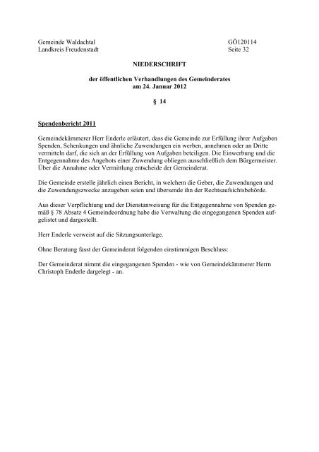 Gemeinde Waldachtal GÖ1201 Landkreis Freudenstadt Seite: 1 ...