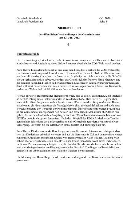 Gemeinde Waldachtal GÖ1207 Landkreis Freudenstadt Seite: 1 ...