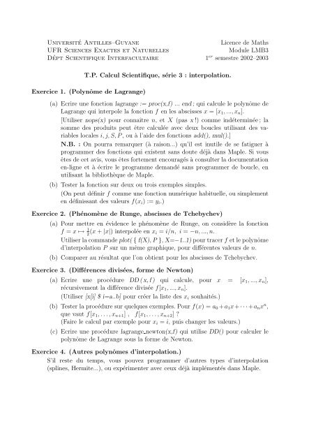 Ã©noncÃ© du TP 3 [PDF, 88 ko]