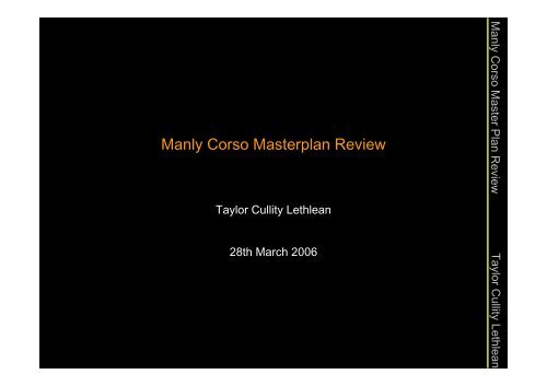 Manly Corso Masterplan Review