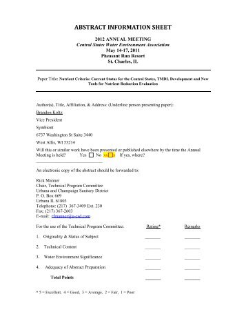 Nutrient Criteria - Central States Water Environment Association ...