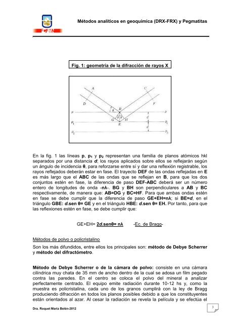 MÃ©todos analÃ­ticos en geoquÃ­mica (DRX-FRX) y Pegmatitas Trabajo ...