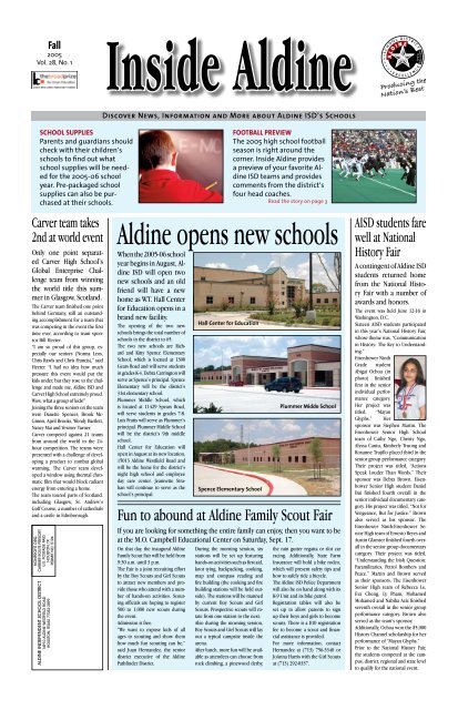 Inside Aldine - Aldine Independent School District