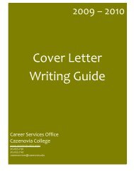 Cover Letter Writing Guide - CazNet > Home - Cazenovia College