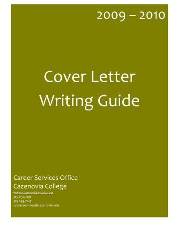 cover letter writing guide