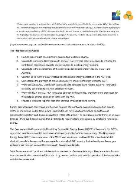 Mount Majura Solar Farm - the National Capital Authority