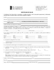 Certificado de Salud y Cartas de recomendación - El Colegio de ...