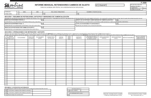 F3500 - Servicio de Impuestos Internos