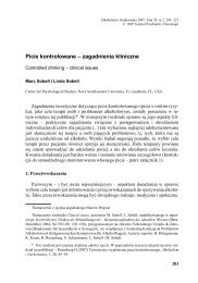 Picie kontrolowane â zagadnienia kliniczne - Instytut Psychiatrii i ...