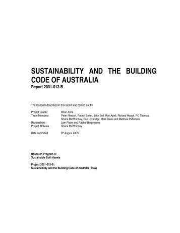 sustainability and the building code of australia - Construction ...
