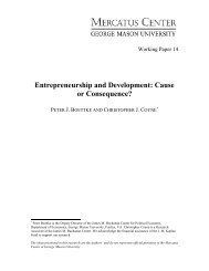 Entrepreneurship and Development: Cause or ... - Mercatus Center