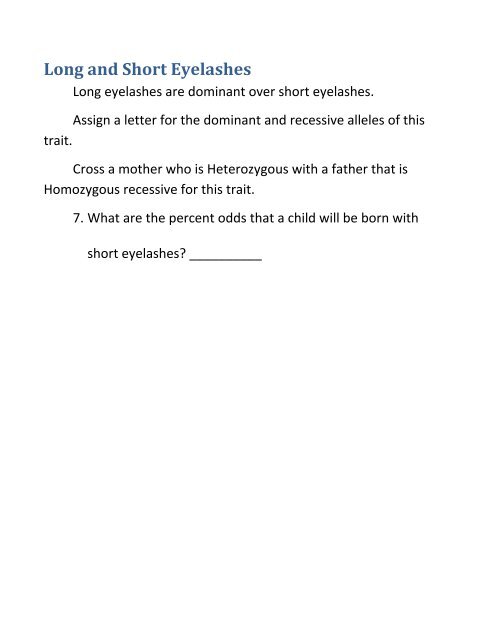 Practice with Punnett Squares