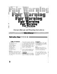 Fair Warning Radar Detector instructions - Craig Vetter