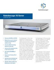 Datasheet: Kaleidescape 1U Server - Custom Controls