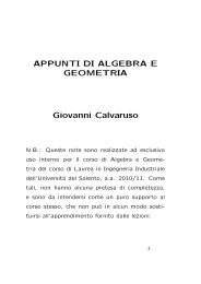 Note di Geometria e Algebra per Ingegneria