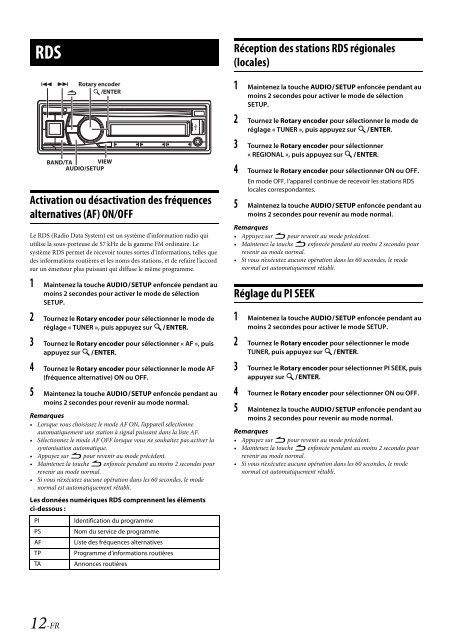 2 Tournez le Rotary encoder pour sÃ©lectionner le mode - Alpine