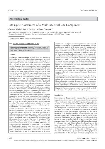 Life Cycle Assessment of a Multi-Material Car Component