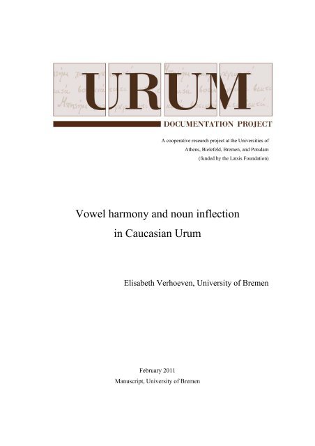 Vowel harmony and noun inflection in Caucasian Urum