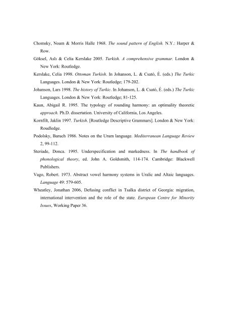 Vowel harmony and noun inflection in Caucasian Urum