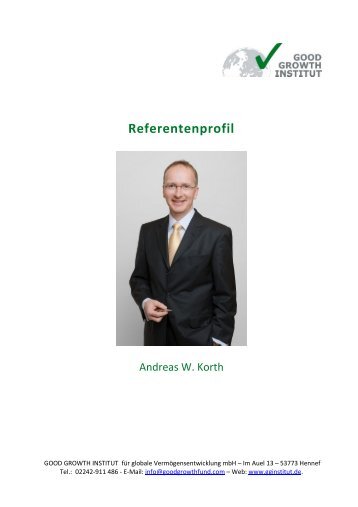 Profil von Andreas W. Korth - good growth institut