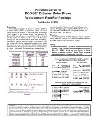 DODGEÂ® D-Series Motor Brake Replacement Rectifier ... - Baldor