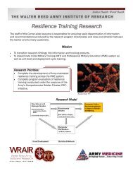 Resilience Training Research - Walter Reed Army Institute of ...