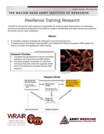 Resilience Training Research - Walter Reed Army Institute of ...