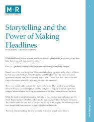 Storytelling and the Power of Making Headlines - M+R Research ...