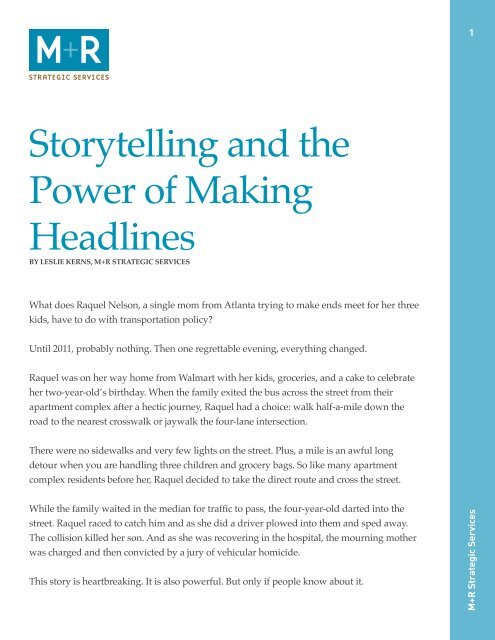 Storytelling and the Power of Making Headlines - M+R Research ...