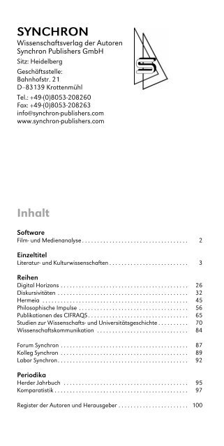 Untitled - Synchron Wissenschaftsverlag der Autoren