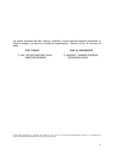 Contrato LS/ITESCO/09/00003 - Instituto TecnolÃ³gico Superior de ...