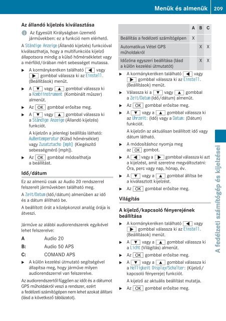 KezelÃ©si ÃºtmutatÃ³ - Mercedes-Benz MagyarorszÃ¡g