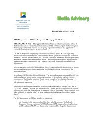 Media Release - Appraisal Institute of Canada