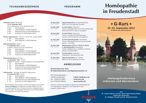 Homöopathie in Freudenstadt G-Kurs - Praxis Dr. Stephan Heinrich ...