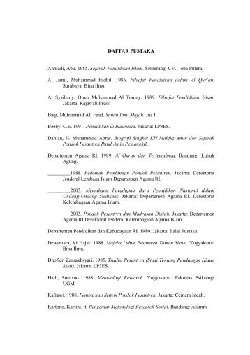 DAFTAR PUSTAKA Ahmadi, Abu. 1985. Sejarah Pendidikan ... - idb4