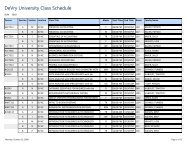 DeVry University Class Schedule