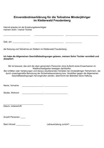 Einverständniserklärung