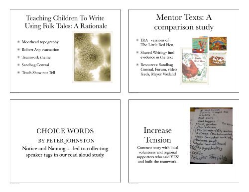 Vicki Anderson - Teaching Writers Using Mentor Text