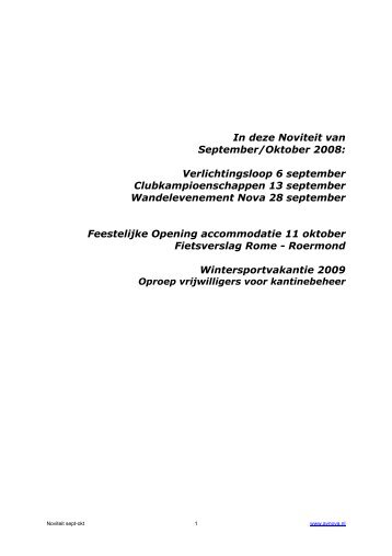 In deze Noviteit van September/Oktober 2008 ... - AV Nova