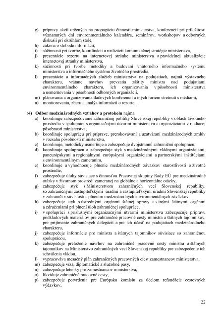 OrganizaÄnÃ½ poriadok (pdf, 639 kB) - Ministerstvo Å¾ivotnÃ©ho prostredia