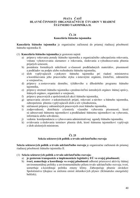 OrganizaÄnÃ½ poriadok (pdf, 639 kB) - Ministerstvo Å¾ivotnÃ©ho prostredia
