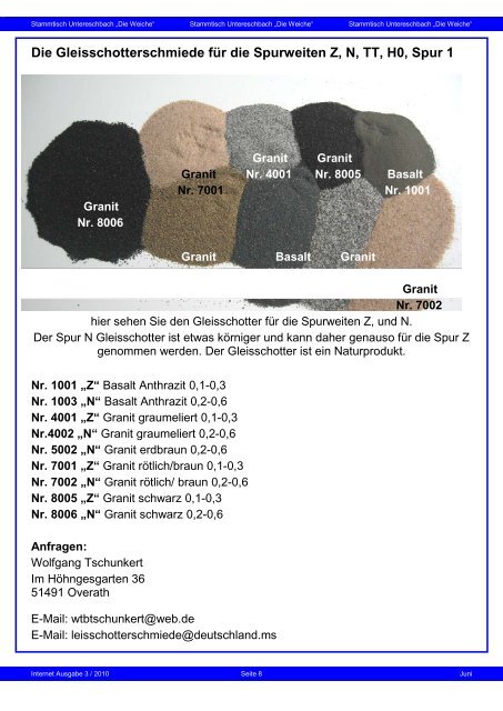 Die Weiche - vom Stammtisch-Untereschbach