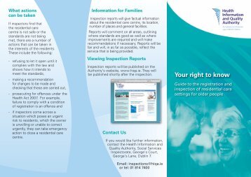 Information leaflet about the registration and inspection ... - hiqa.ie