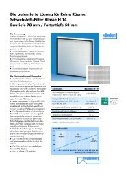 Schwebstoff-Filter Klasse H 14 Bautiefe 78 mm / Faltentiefe 50 mm